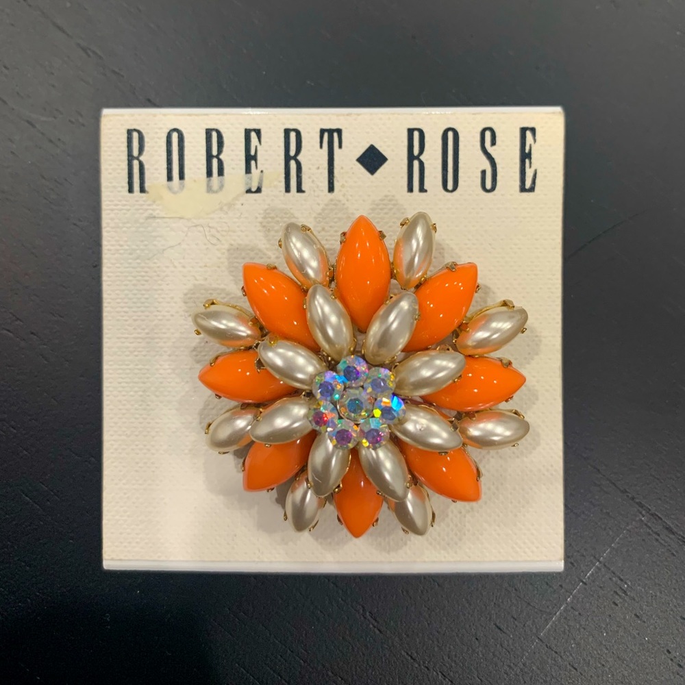 Robert Rose Flower Pin brooch